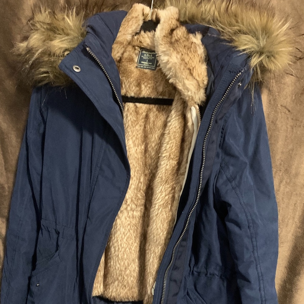 Abercrombie and Fitch 3 in 1 Ultra Parka Navy Blue
